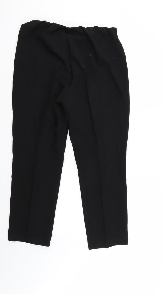Julipa Womens Black Trousers Size 14 L26 in - Elastic Waist