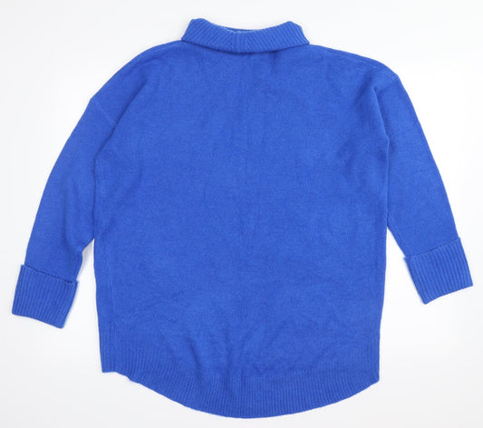 Wallis Womens Blue Pullover Jumper Size M - Long Length