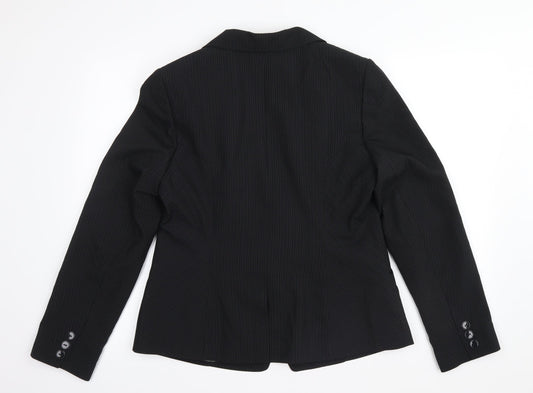 Dorothy Perkins Womens Black Jacket Suit Jacket Size 14 - pin striped