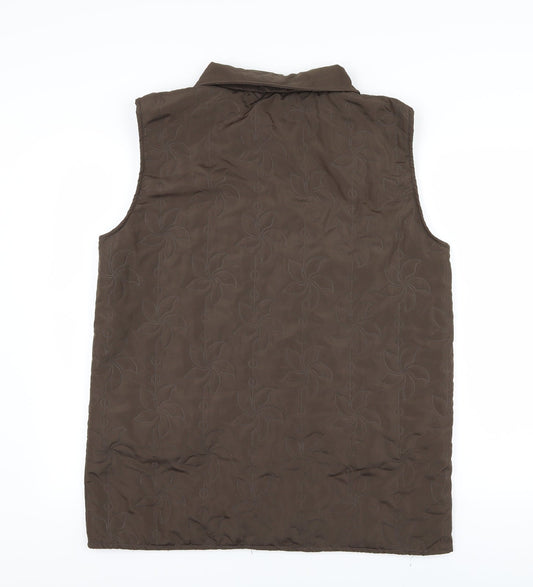 NEUVILLE Womens Brown Quilted Waistcoat Size 14