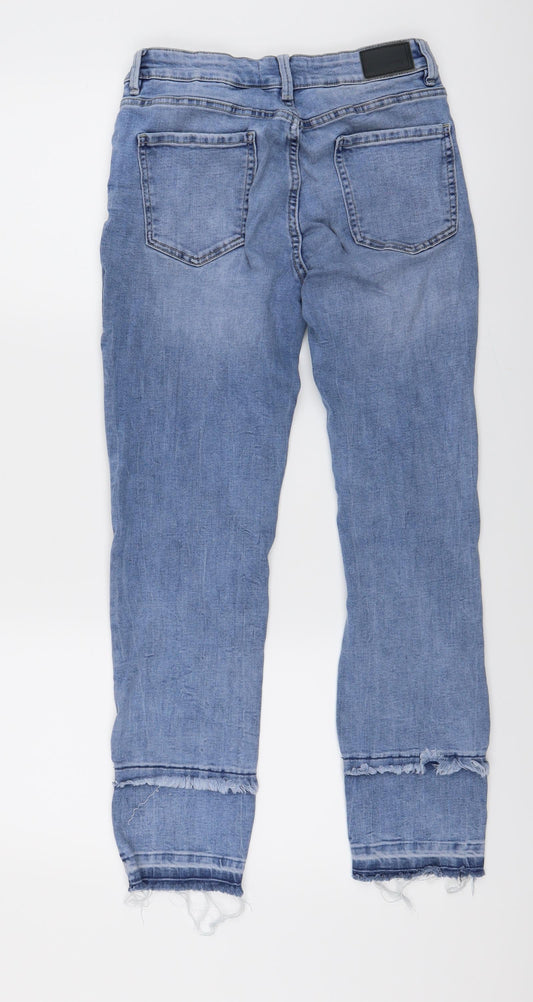 sinsay Womens Blue Denim Straight Jeans Size 26 L26 in - ripped knees