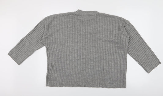 nastygal Womens Grey Knit Pullover Jumper Size 10
