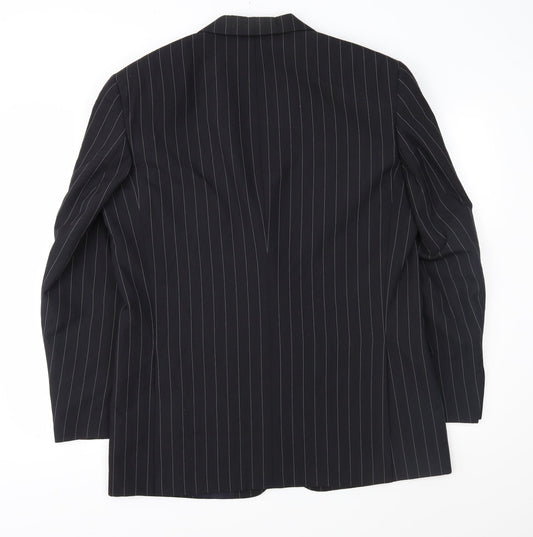 Armando Mens Black Striped Jacket Suit Jacket Size 42
