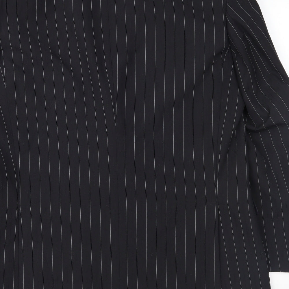 Brand and care label for Armando men’s black striped jacket suit jacket, size 42