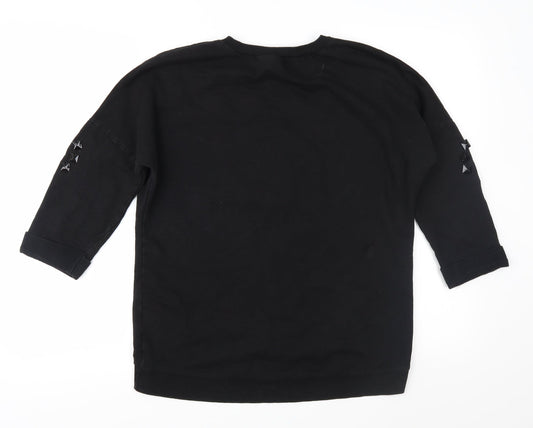Topshop Womens Black Pullover Sweatshirt Size 6