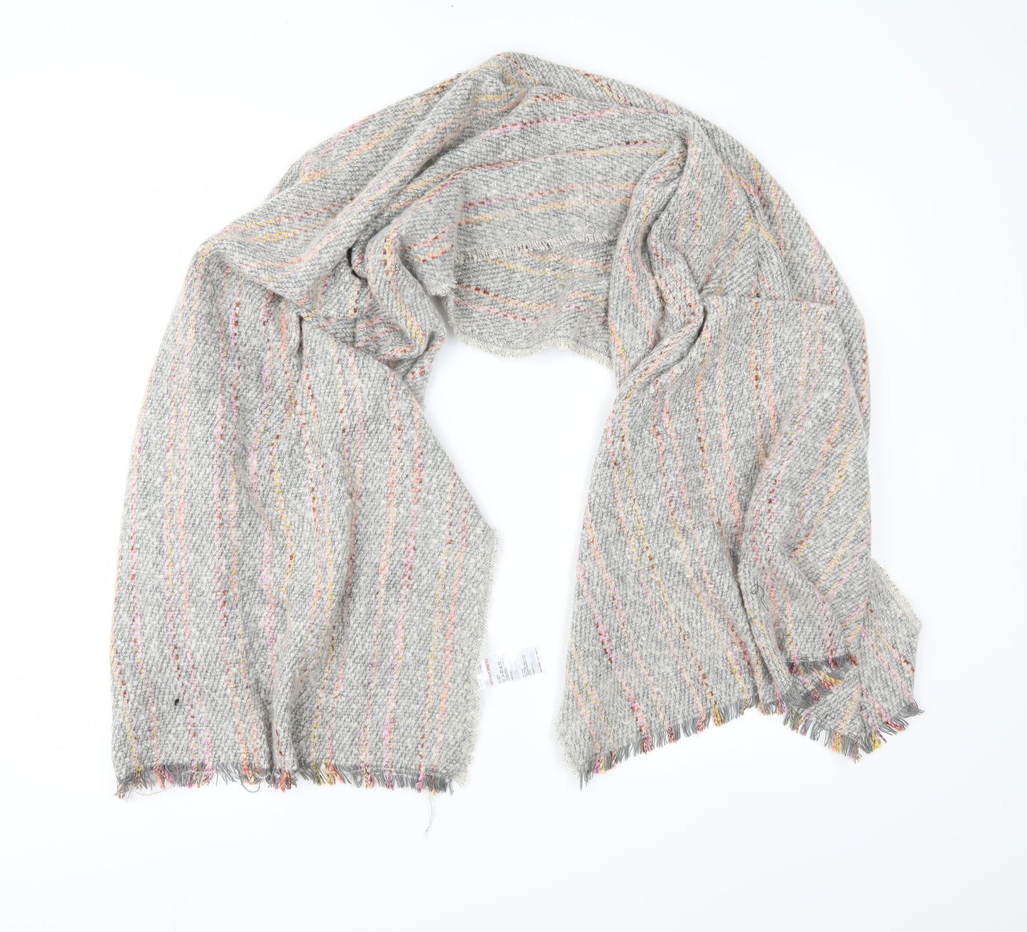 Oasis Womens Grey Striped Shawl/Wrap