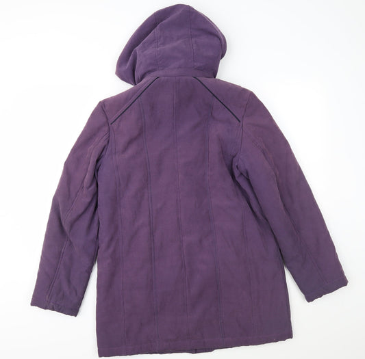 Anna Rose Womens Purple Overcoat Coat Size S