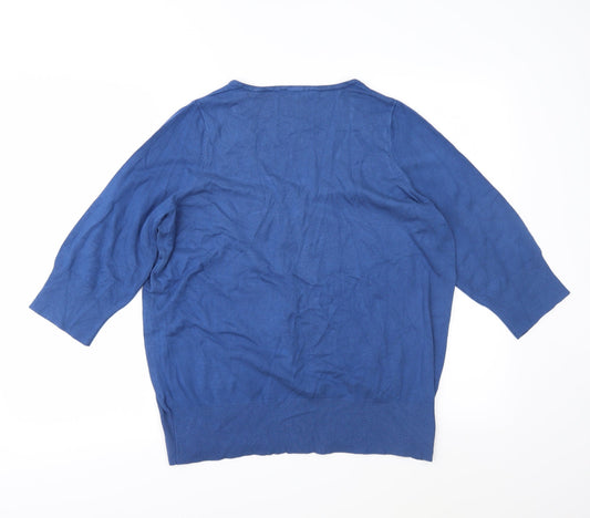 Evans Womens Blue Knit Pullover Jumper Size 20
