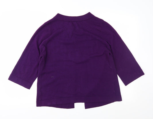 Sarah Hamilton Womens Purple Knit Cardigan Jumper Size XL