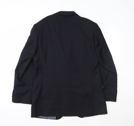 Marks and Spencer Mens Blue Striped Jacket Suit Jacket Size 40