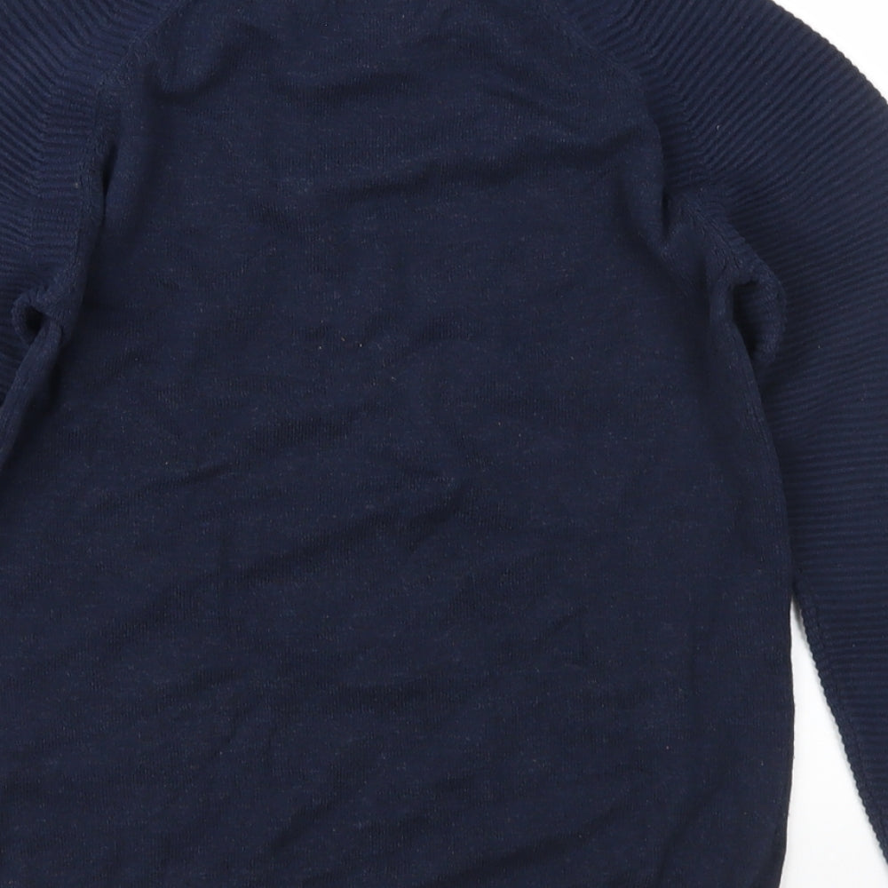 Brand and care label for Next girls’ blue knit jumper, size 8, years