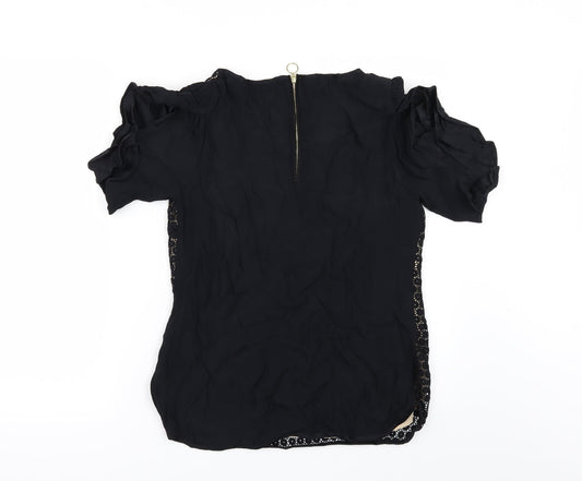 wishbone Womens Black Tunic Blouse Size 10
