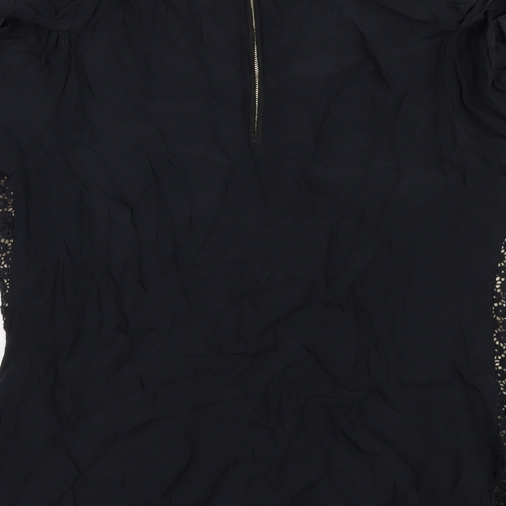 wishbone Womens Black Tunic Blouse Size 10
