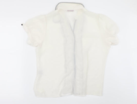 EWM Womens White Tunic Button-Up Size 16