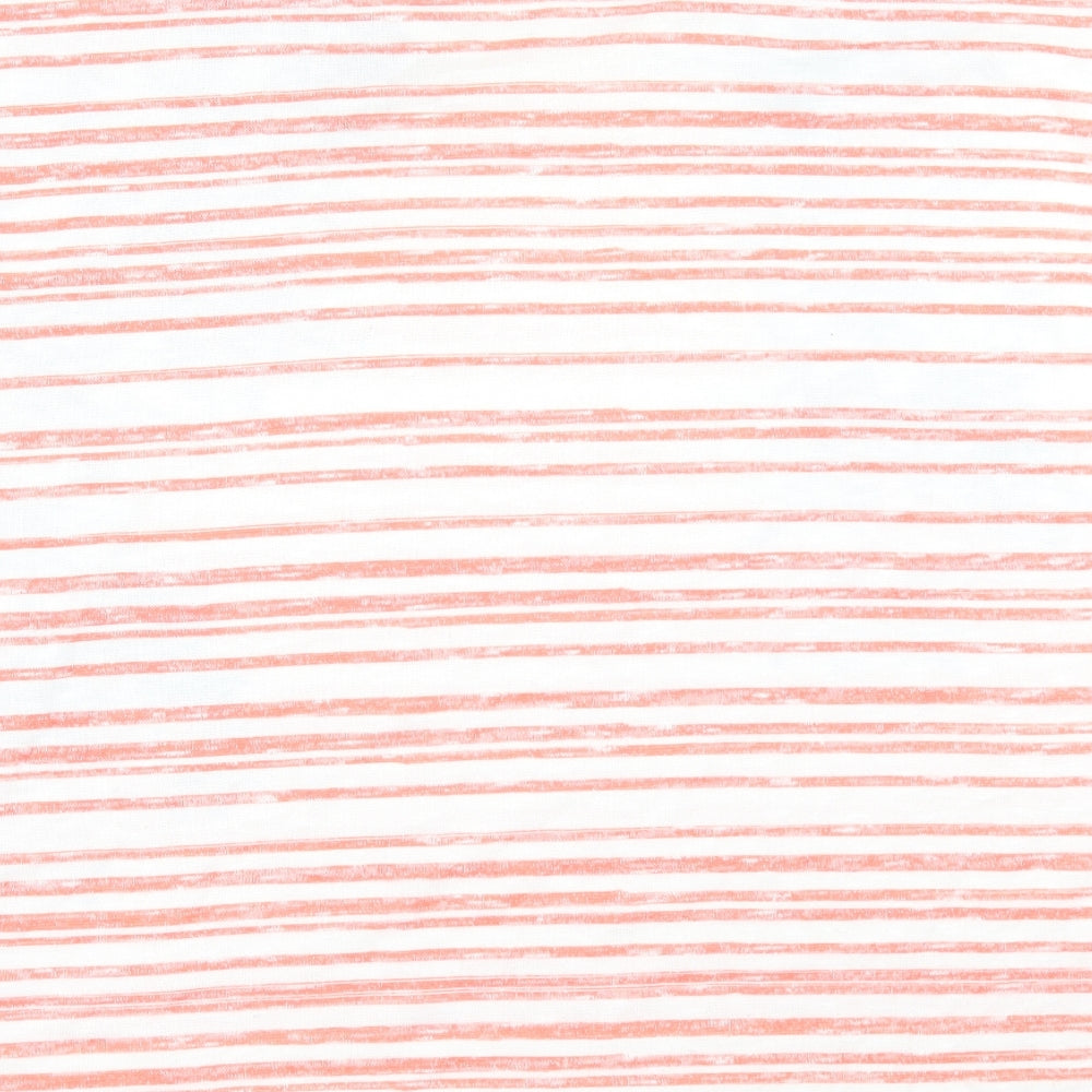 Brand and care label for Preworn women’s orange striped basic t-shirt, size UK 14