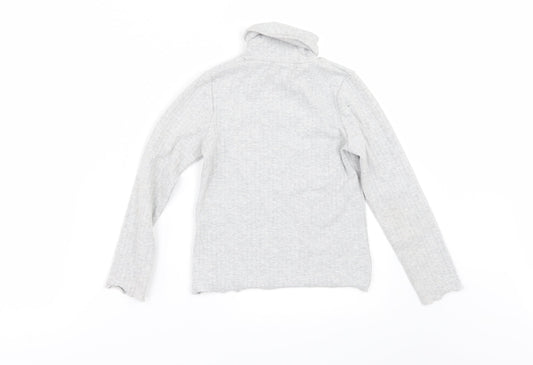 Marks and Spencer Girls Grey Pullover Jumper Size 7-8 Years