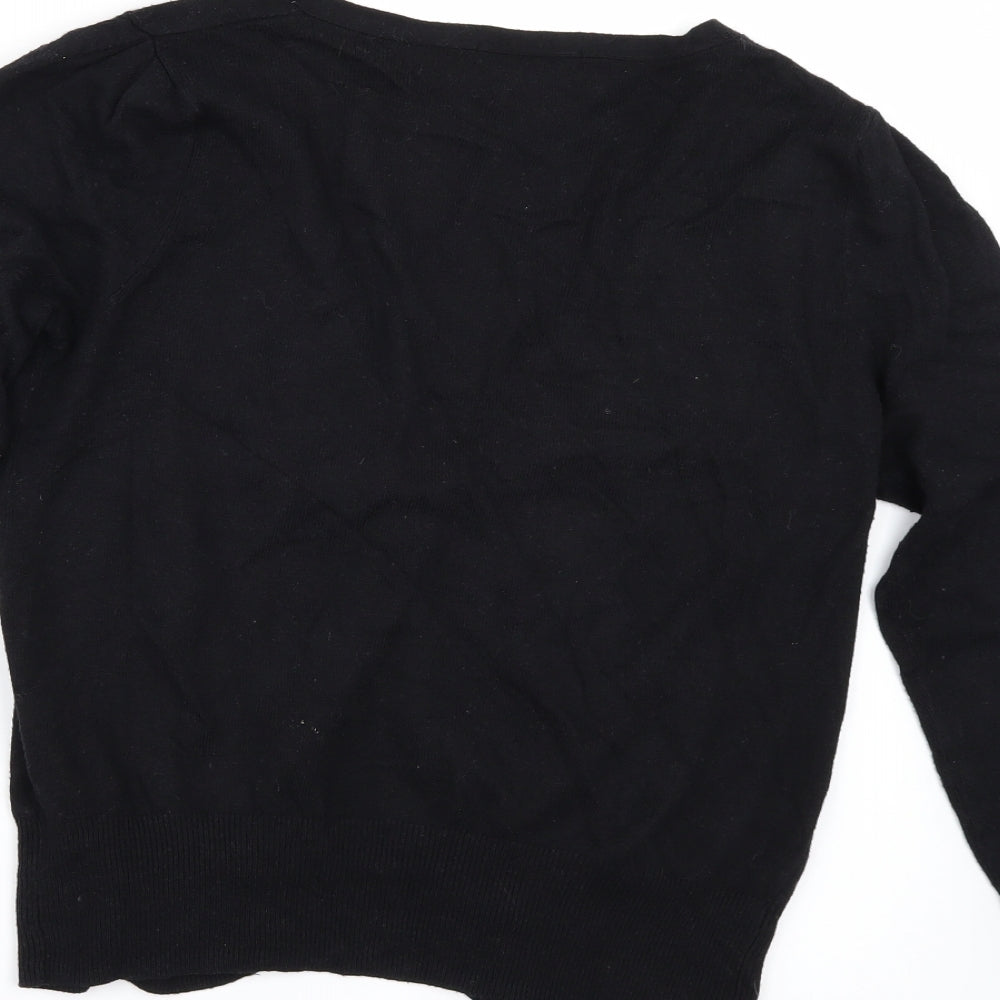 Brand and care label for Marks & Spencer women’s black cape jumper, size UK 10