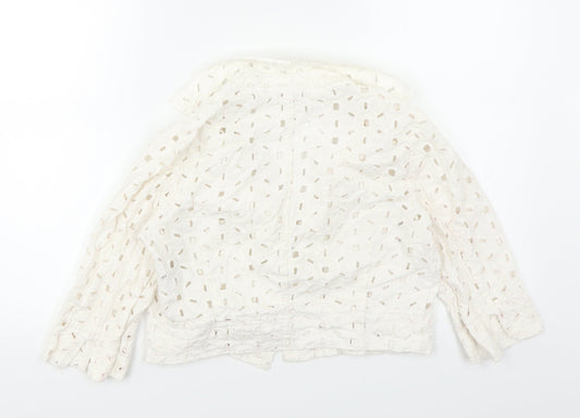 Marks & Spencer Womens White Cardigan Jumper Size 12
