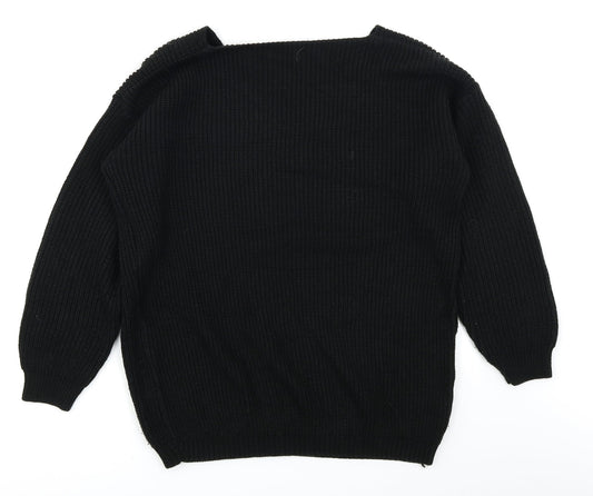 Boohoo Womens Black Pullover Jumper Size 16