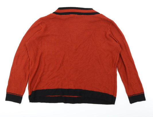 Boohoo Womens Orange Pullover Jumper Size 18