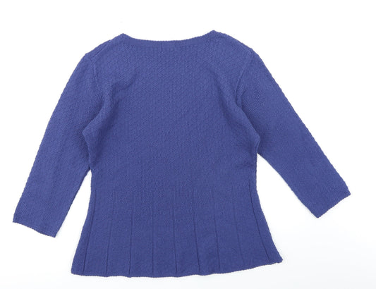 Ivy Womens Blue Knit Basic T-Shirt Size M