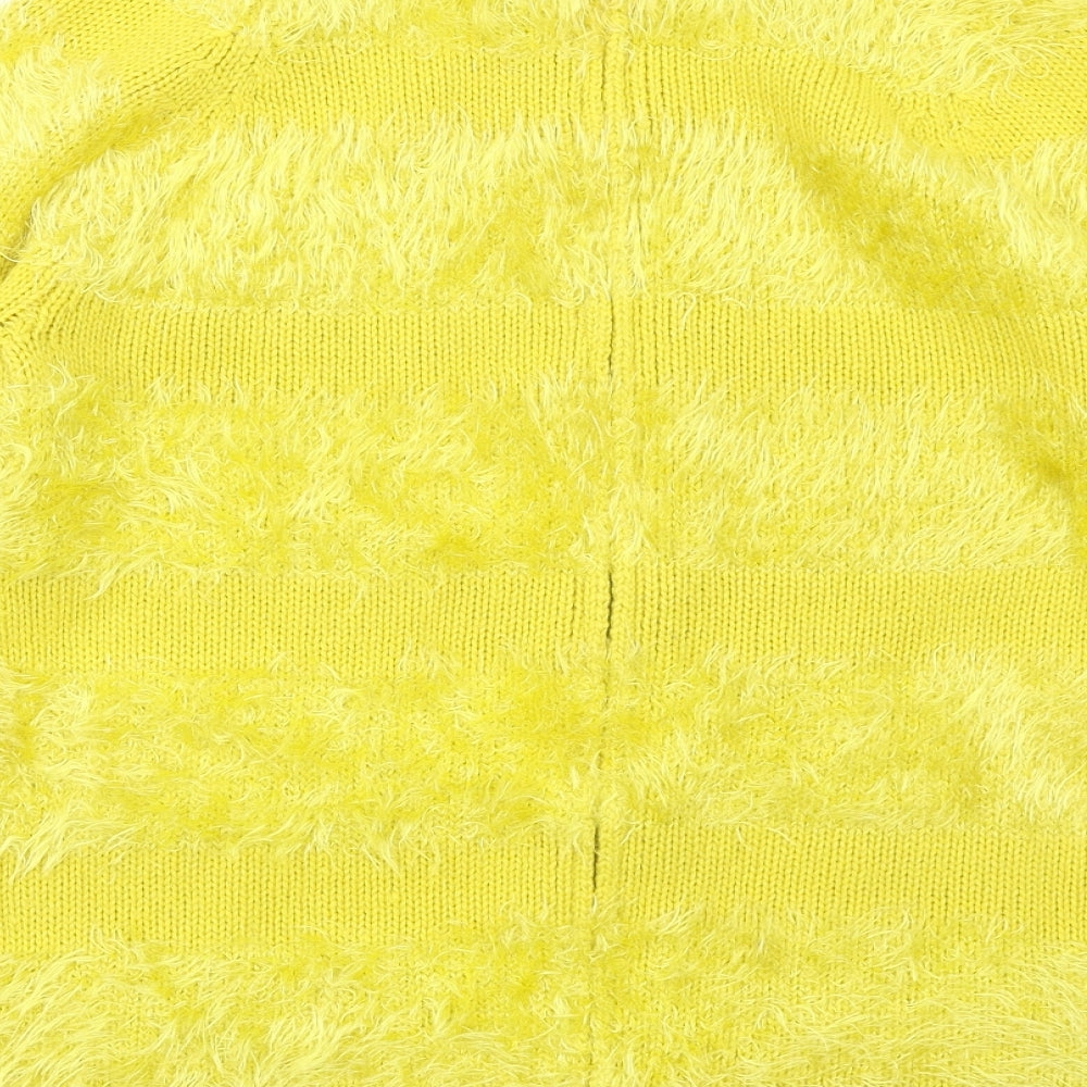 Be Beau Womens Yellow Striped Pullover Jumper Size 8