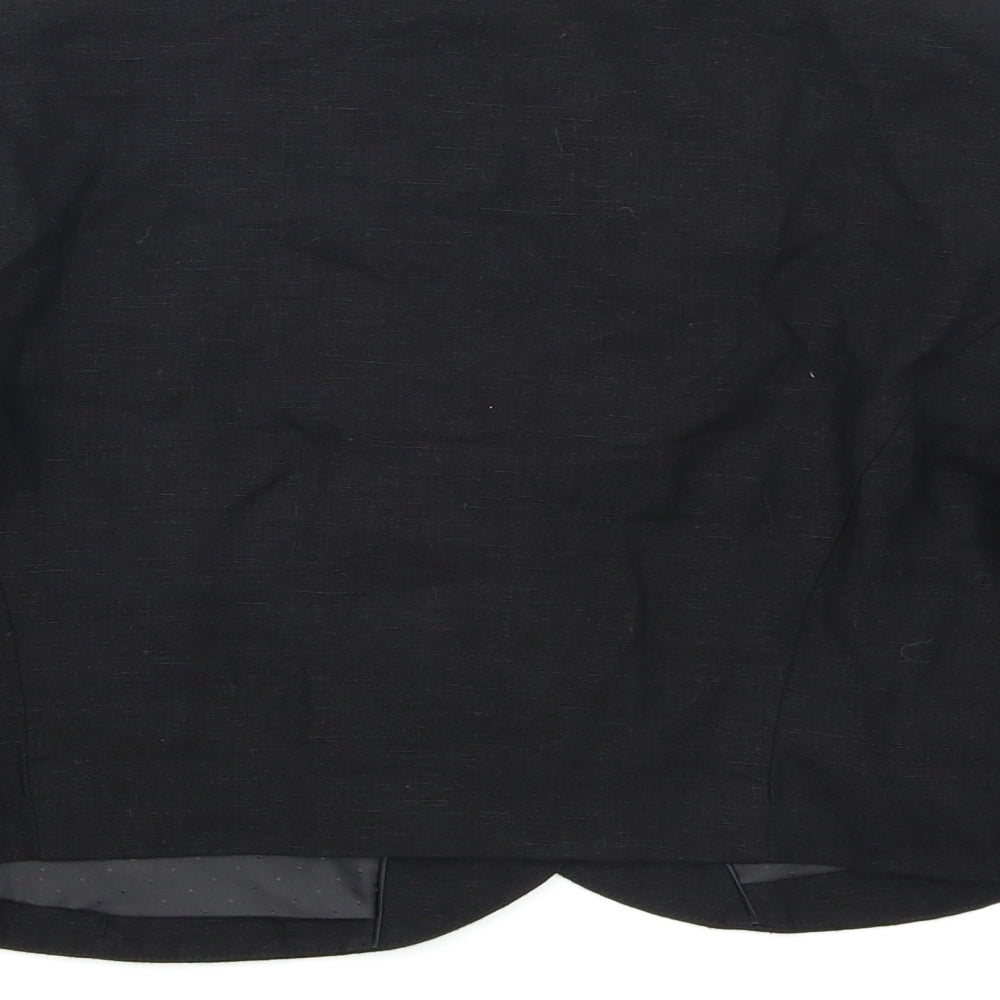 Brand and care label for Per Una women’s black jacket, size UK 12