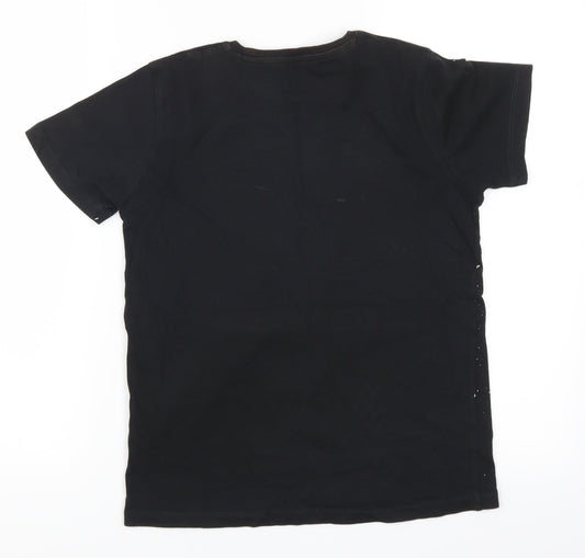 Preworn Boys Black Basic T-Shirt Size 9-10 Years - Urban Free Flow NYC