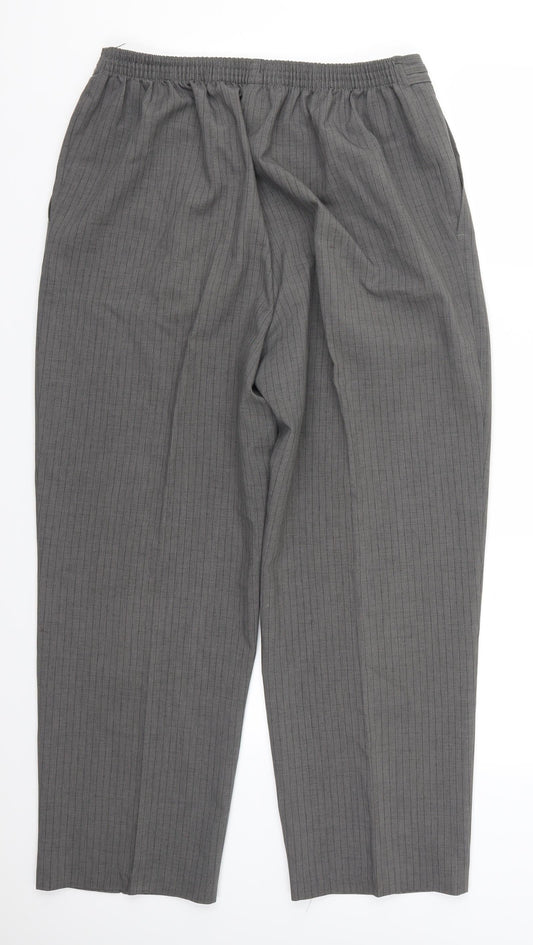BHS Womens Grey Striped Trousers Size 16 L26 in