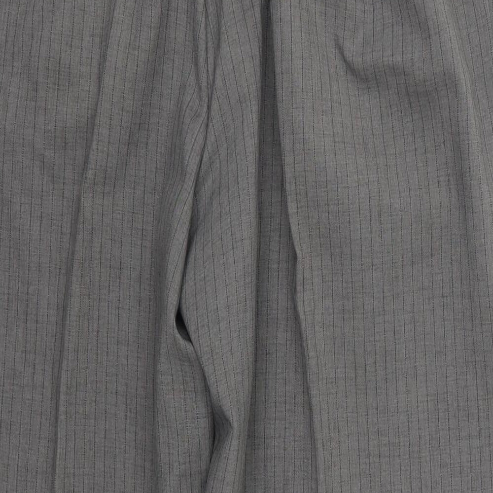 Brand and care label for BHS women’s grey striped trousers, size UK 16, 26-inch leg