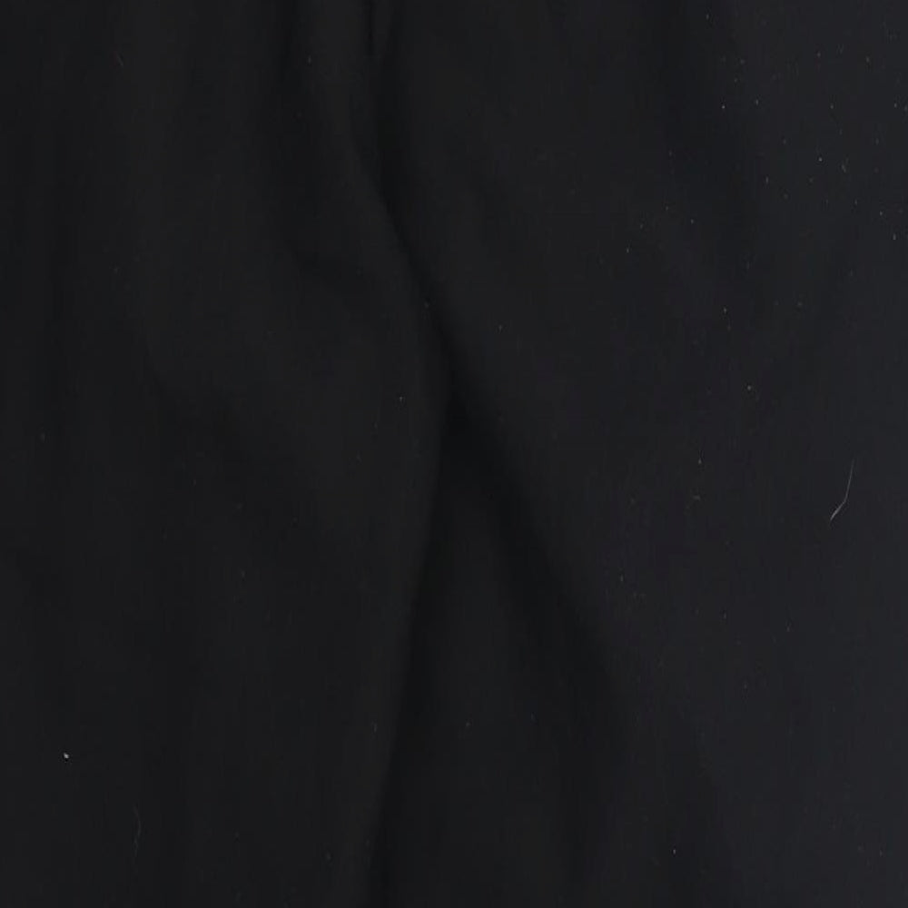 Brand and care label for River Island women’s black trousers, size UK 12, 25-inch leg