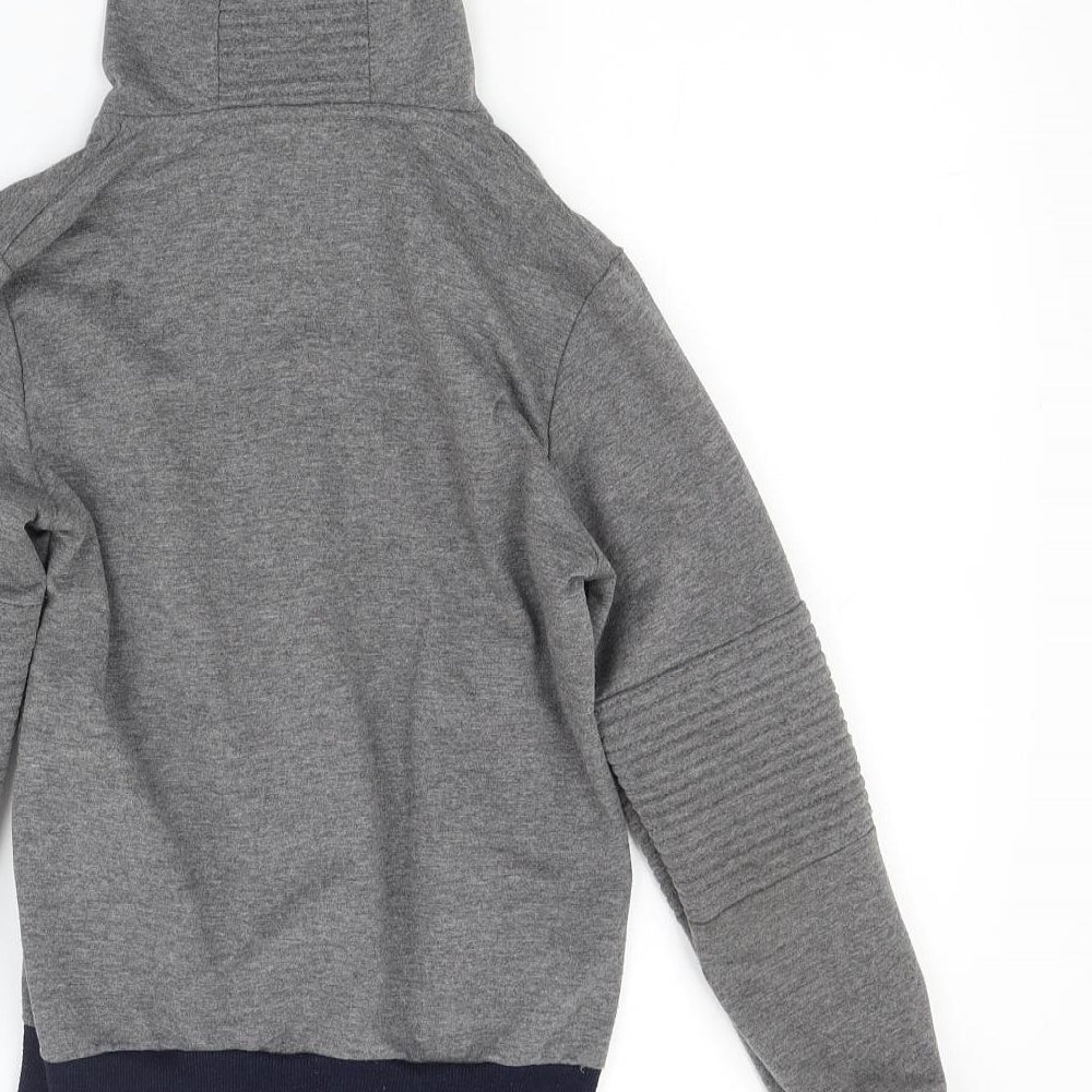 Brand and care label for Happy house boys’ grey jacquard full zip hoodie, size 10, years