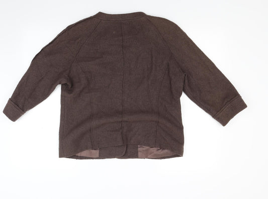 Coercion Womens Brown Knit Jacket Blazer Size 14
