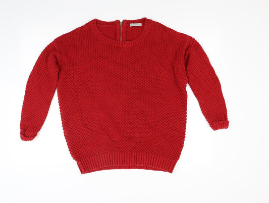 Marks and Spencer Womens Red Knit Pullover Jumper Size 10