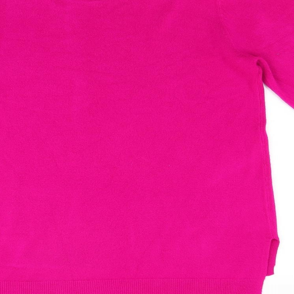 Brand and care label for BHS women’s pink knit jumper, size UK 14