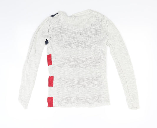 AriZona Womens White Knit Pullover Jumper Size S - USA