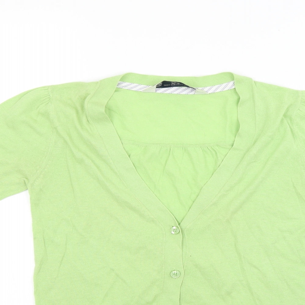 Crew Clothing Womens Green  Knit Cardigan Jumper Size S