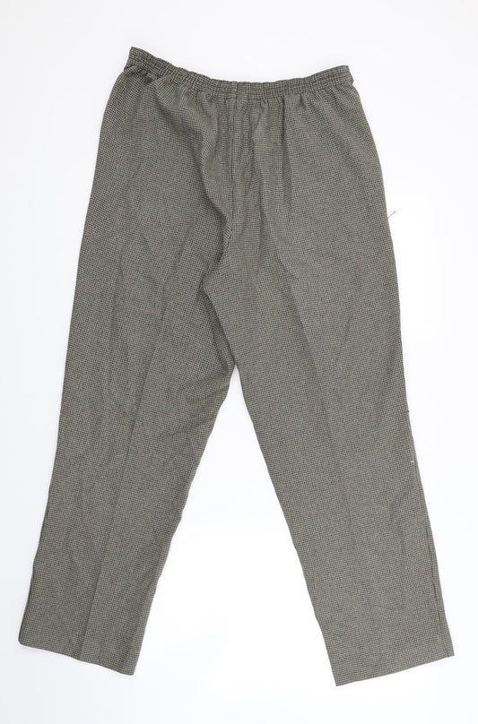 BM Womens Brown Check Trousers Size 12 L27 in