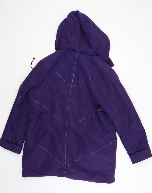 Finesse Womens Purple Overcoat Coat Size 16