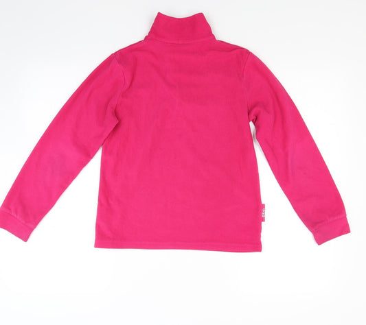 Kids Girls Red Fleece Jacket Coat Size 11-12 Years