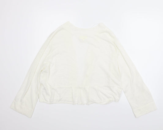 Linea Womens White Cardigan Jumper Size 2XL