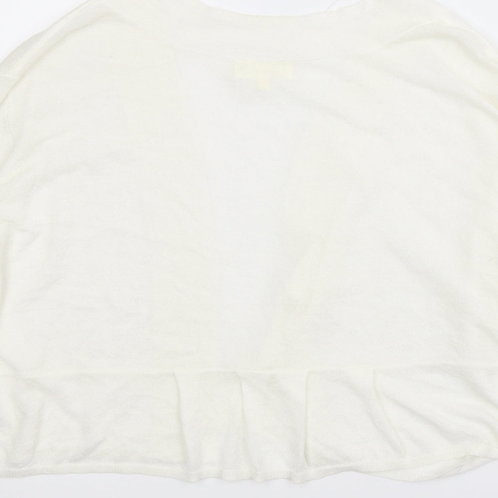 Linea Womens White Cardigan Jumper Size 2XL