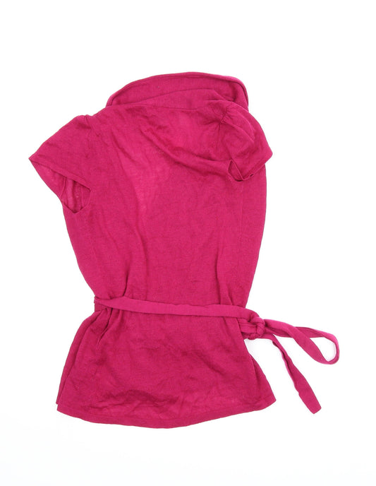Topshop Womens Pink Wrap Jumper Size 8