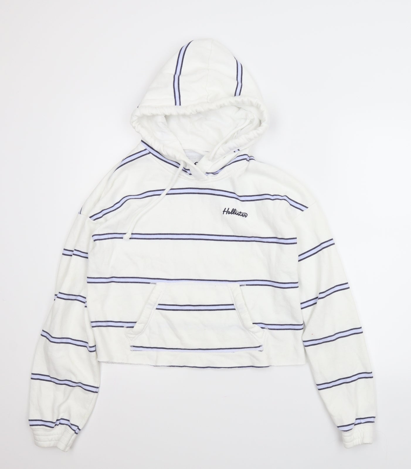 Hollister Womens White Striped  Pullover Jumper Size XS