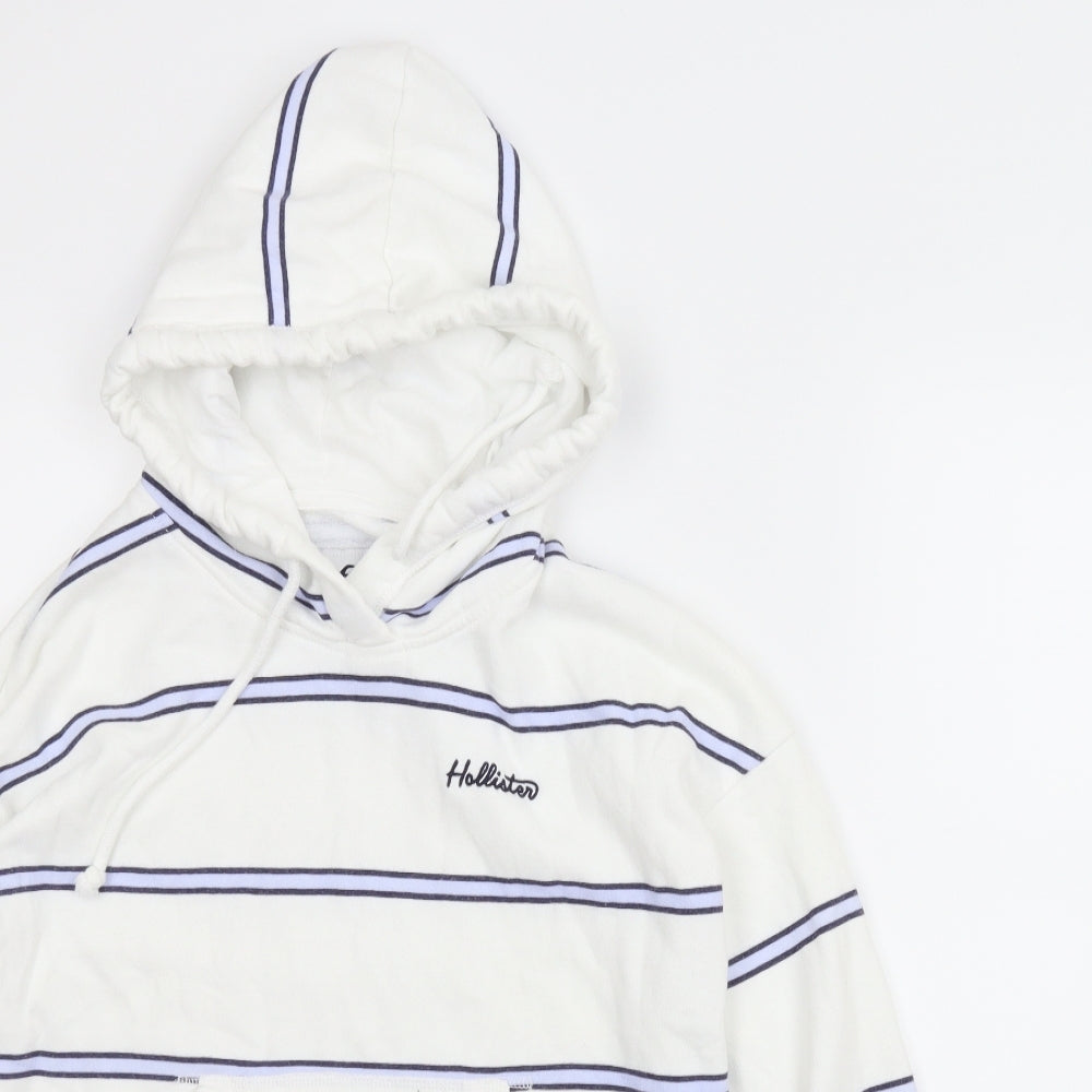 Hollister Womens White Striped  Pullover Jumper Size XS