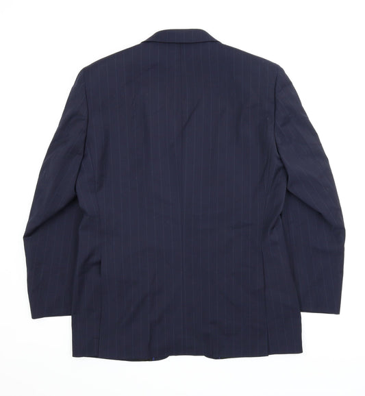 Brooker Tavern Mens Blue Striped Jacket Suit Jacket Size 42