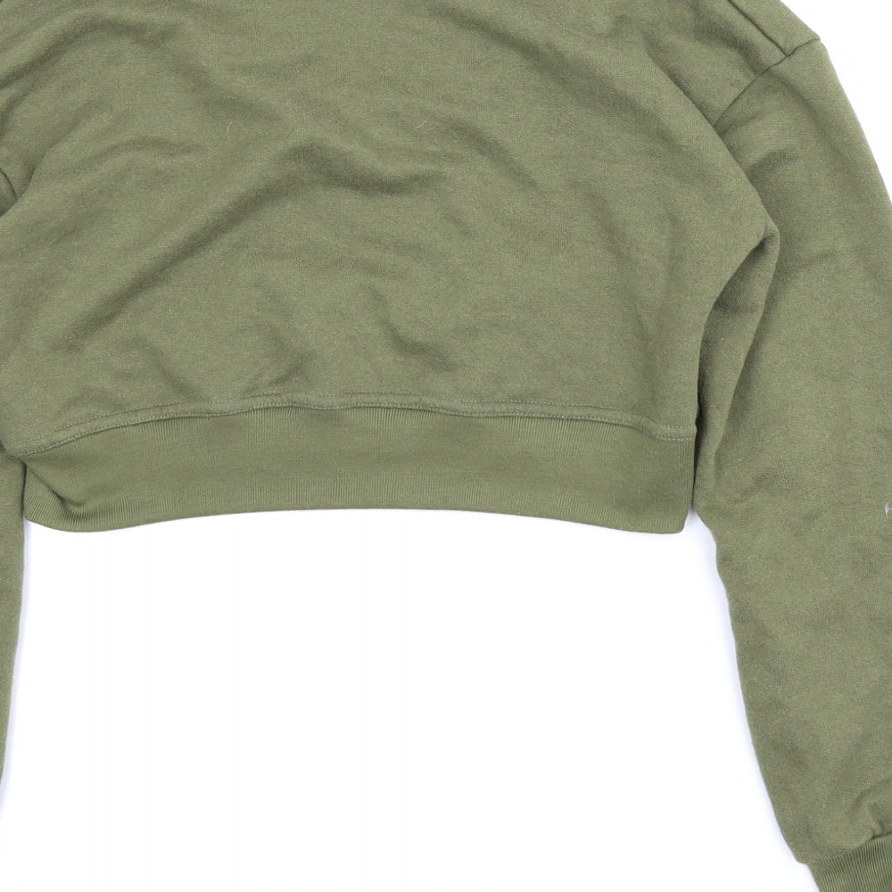 Brand and care label for RMB women’s green jumper, size M, - cropped