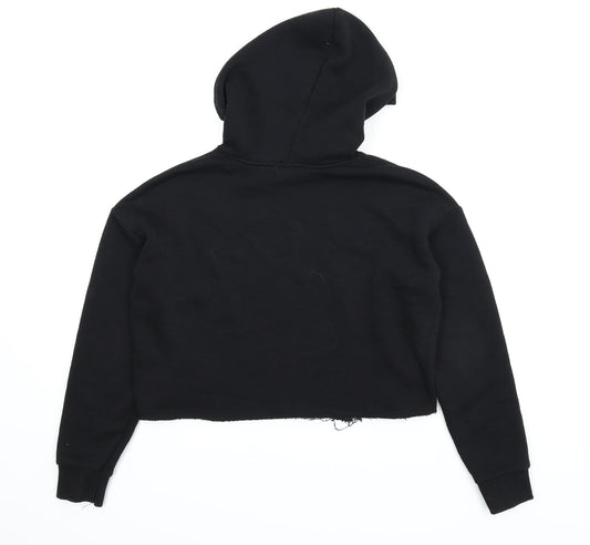 New Look Girls Black Pullover Hoodie Size 12-13 Years - Cropped