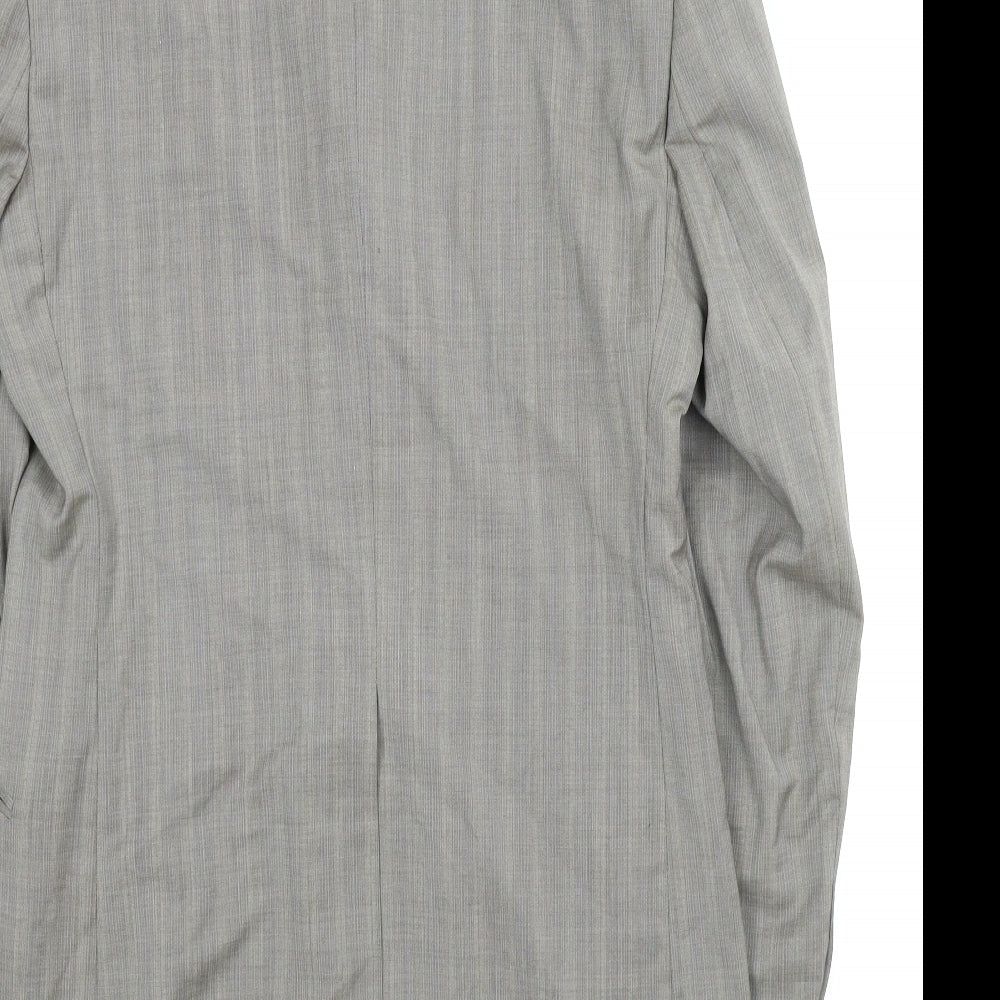 Brand and care label for Next men’s brown striped jacket suit jacket, size 36