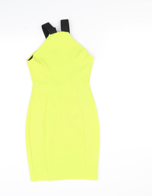 Miss Selfridge Womens Yellow Fit & Flare Size 4